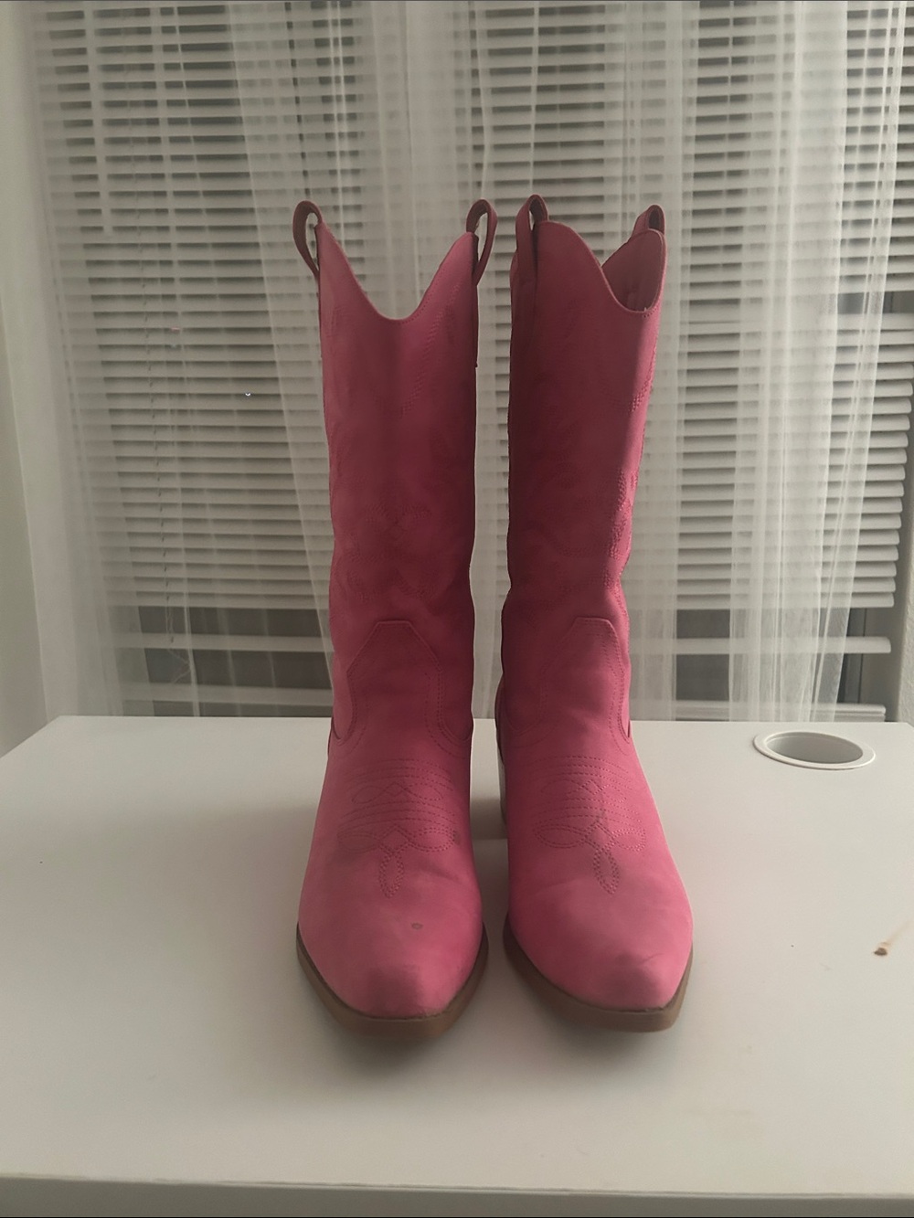 Dream Pairs Pink Western-Style Mid-Calf Boots